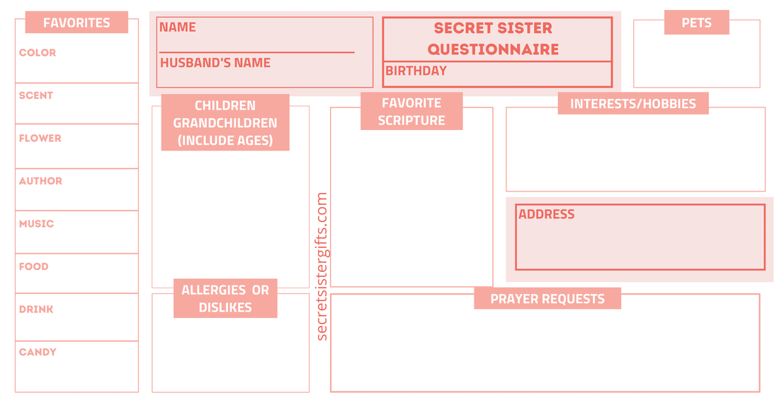 Printable Secret Sister Survey