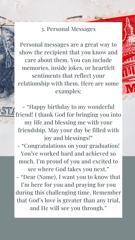 What personal message can I write in a card?