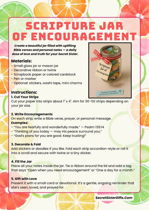 DIY Scripture Jar of Encouragement for Secret Sisters