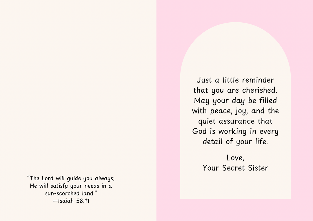 Free printable encouragement card for your Secret Sister