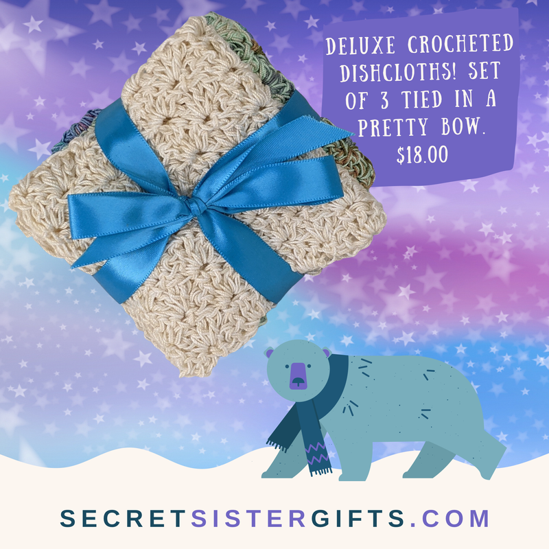 Set of 3 Crocheted Dishcloths: Handmade Gift Idea