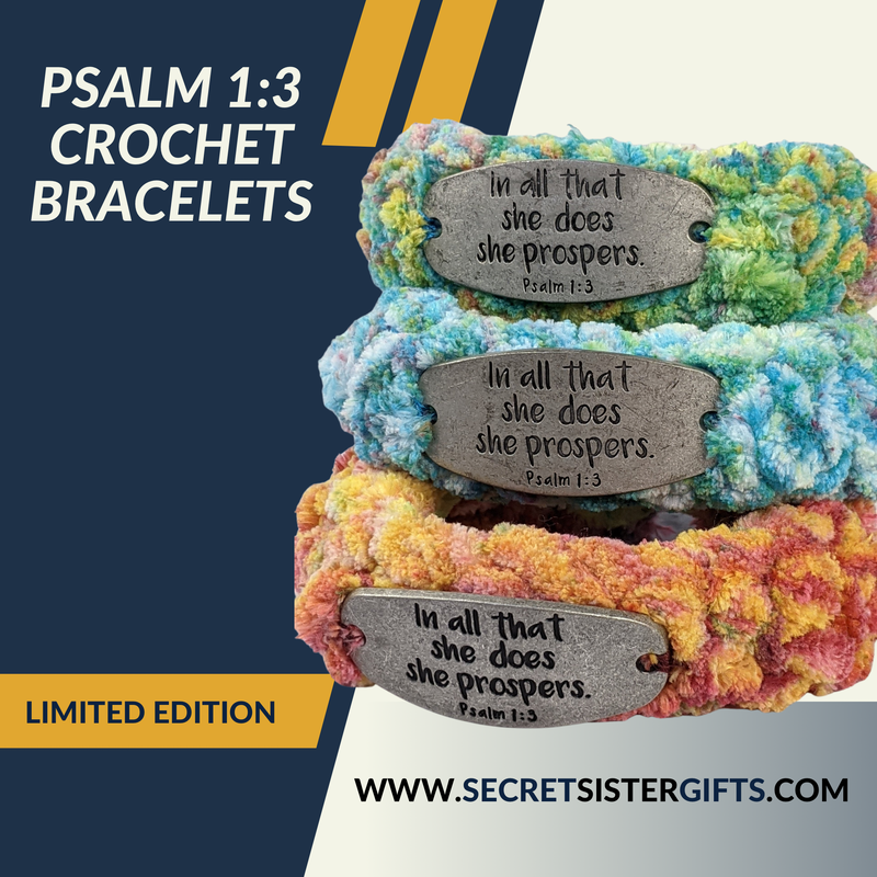 In All That She Does She Prospers Crochet Bracelet