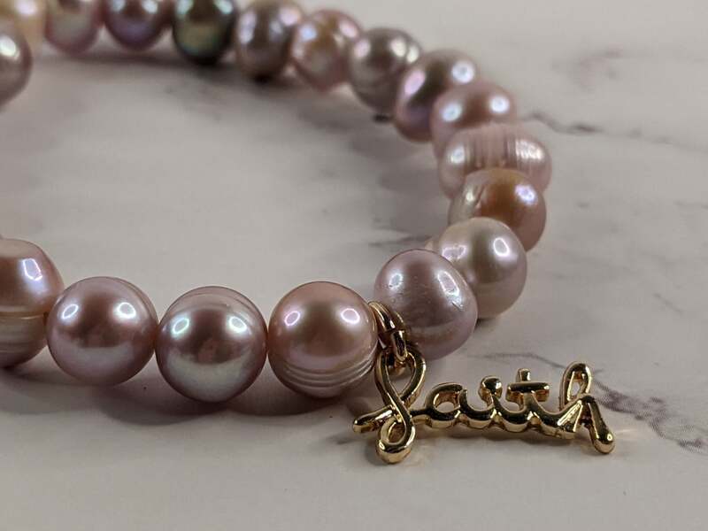 Freshwater Pearls Faith Bracelet