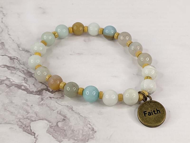 Faith Amazonite Stone Bracelet