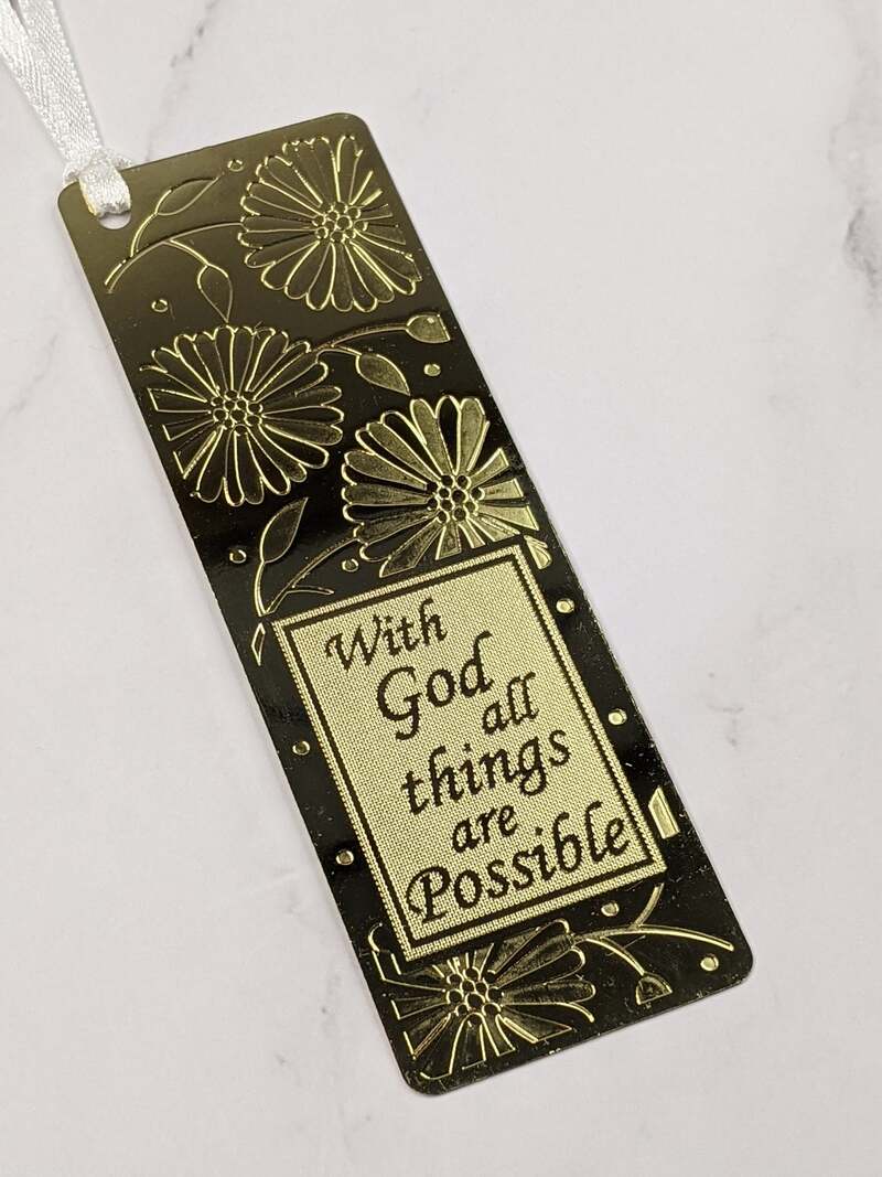 "With God" Metal Bookmark