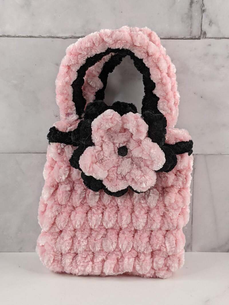 Pink Chenille Small Gift Bag