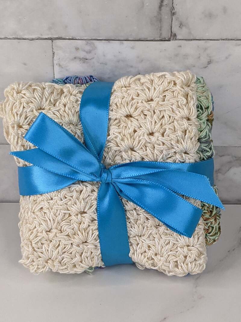 Set of 3 Crocheted Dishcloths