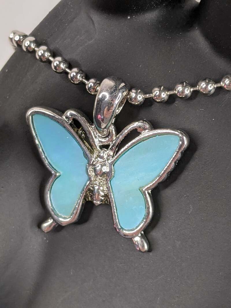 Aqua Butterfly Necklace