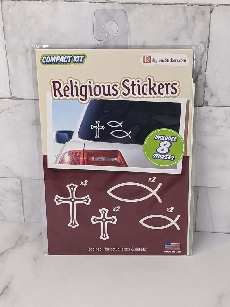 Fish and Cross Window Decals