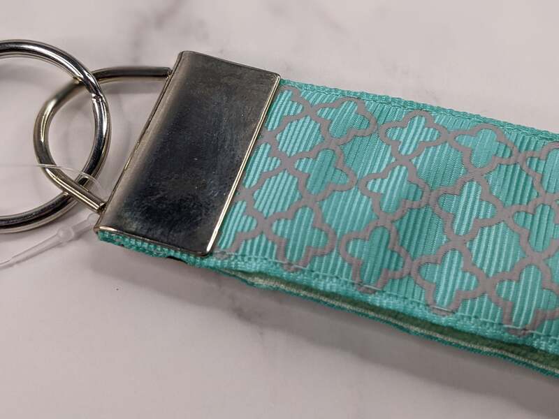 Aqua Wristlet Key Ring