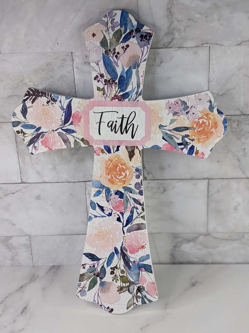 Faith Floral Wall Cross