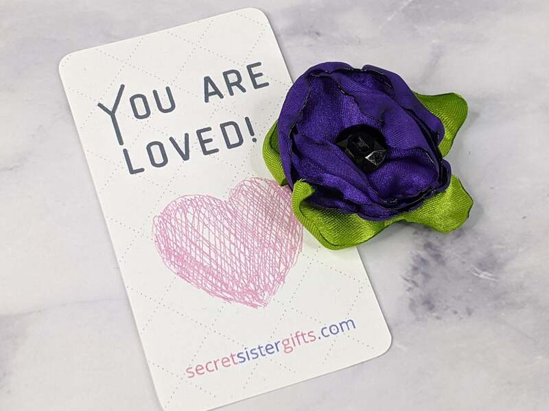 Purple Flower Magnet "You Are Loved"