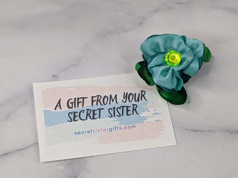 Teal Aqua Flower Magnet "Gift From Secret Sister"