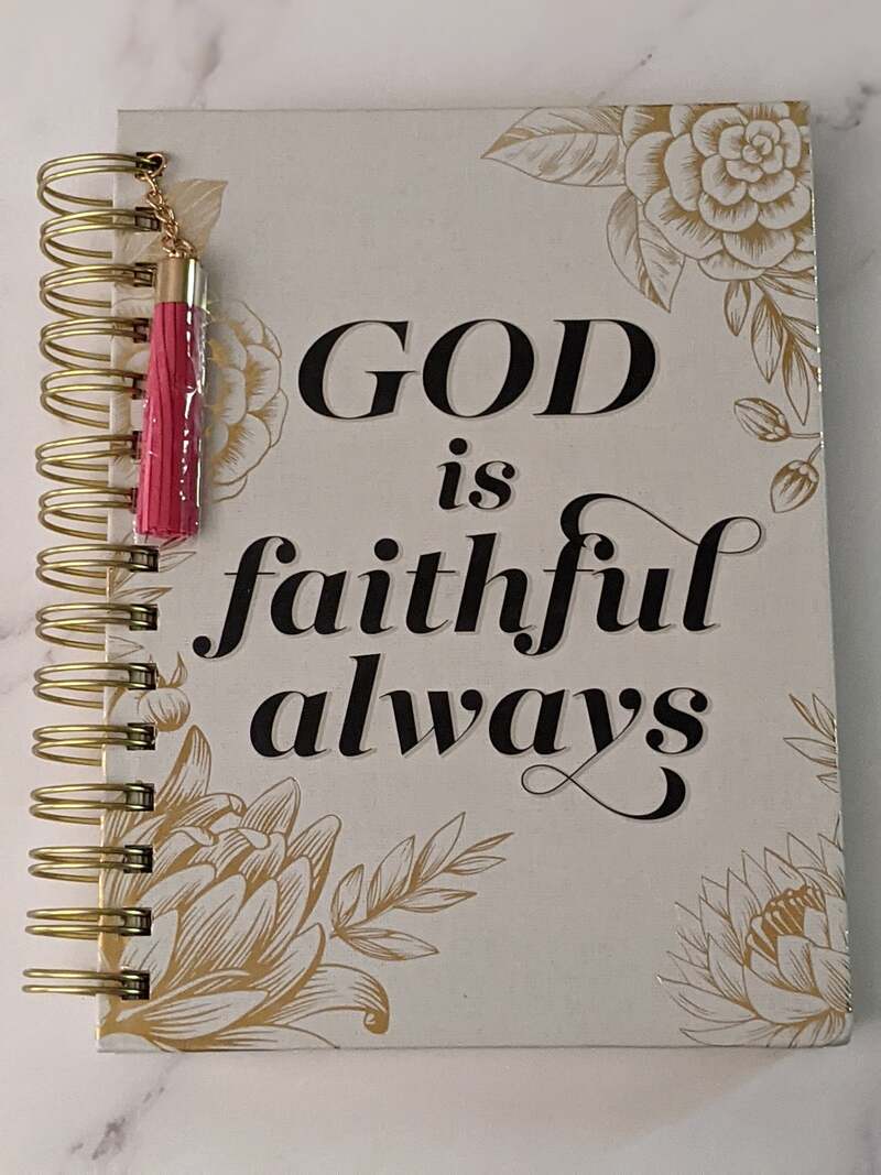 God Is Faithful Always Spiral Journal with Tassel
