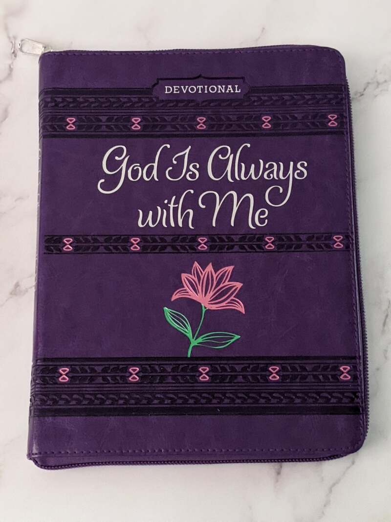God Is Always With Me Purple Zippered Devotional
