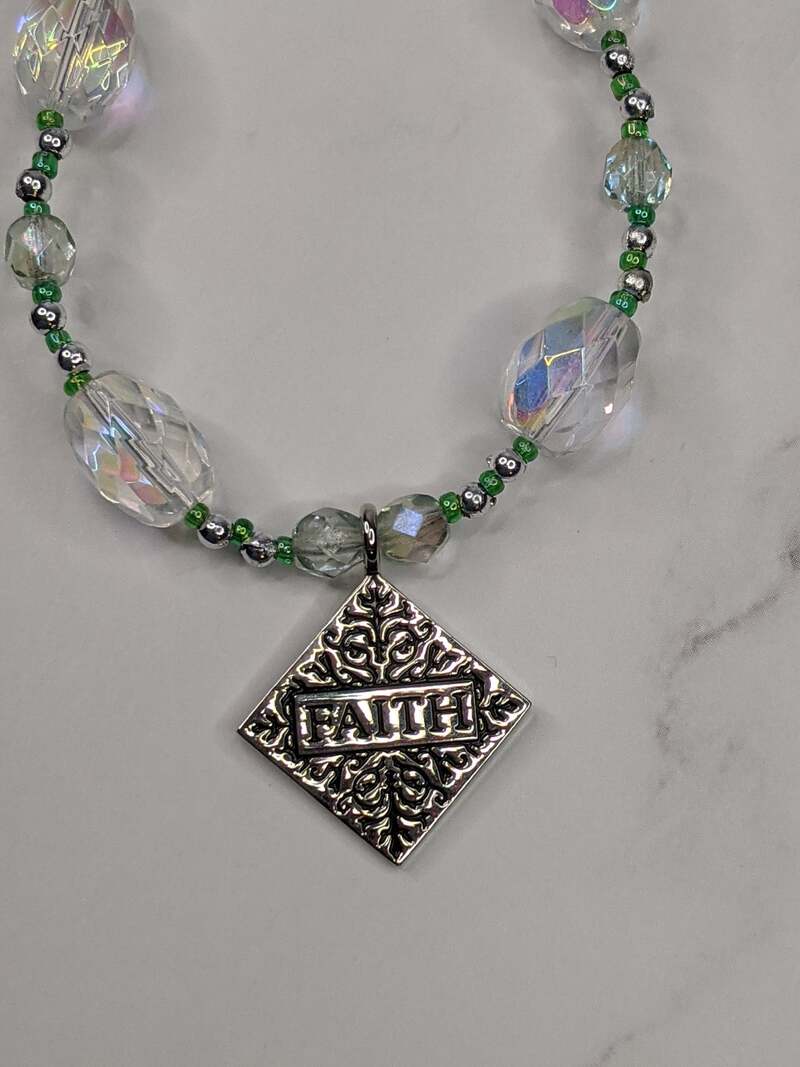 Faith Pendant Beaded Necklace