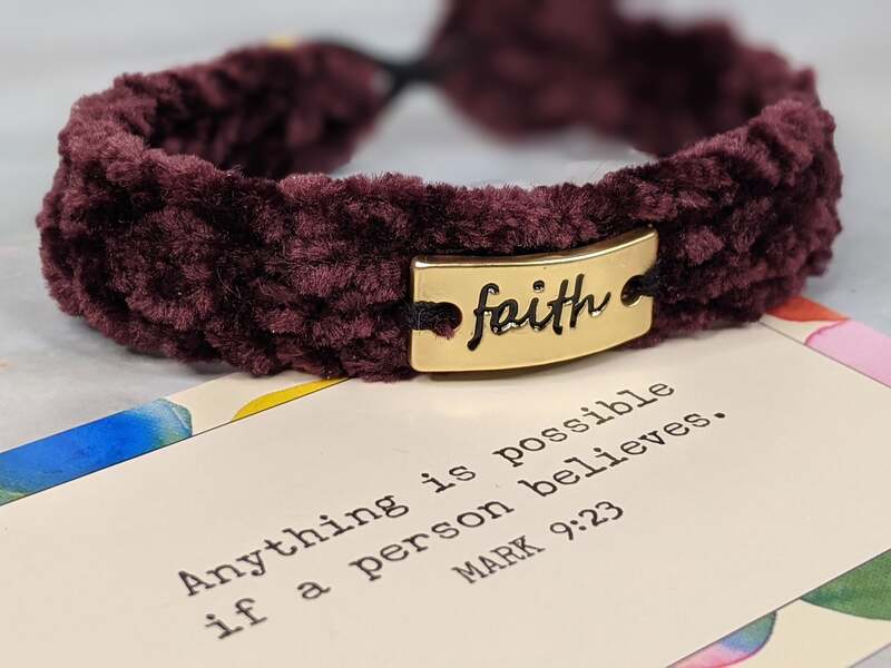 Velvet Faith Bracelet with Anything Is Possible Card