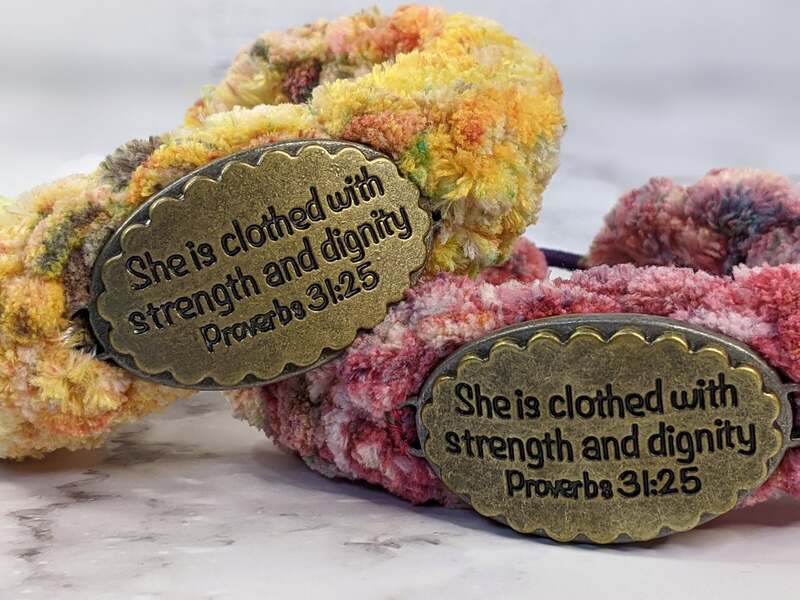 Proverbs 31:25 Crochet Bracelet