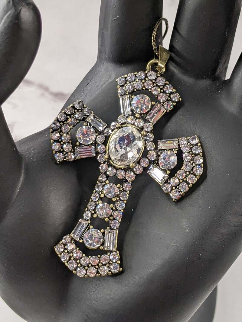 Necklace with Rhinestone Cross
