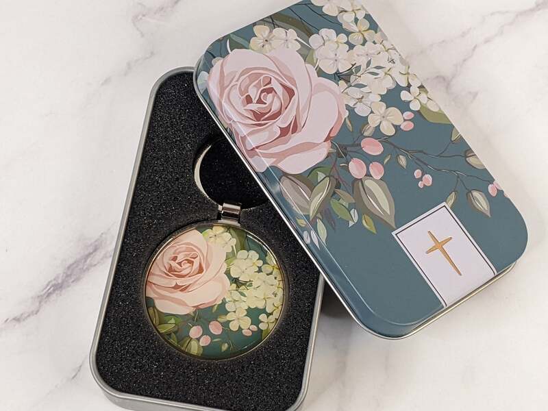 Floral Joy Keyring in Tin