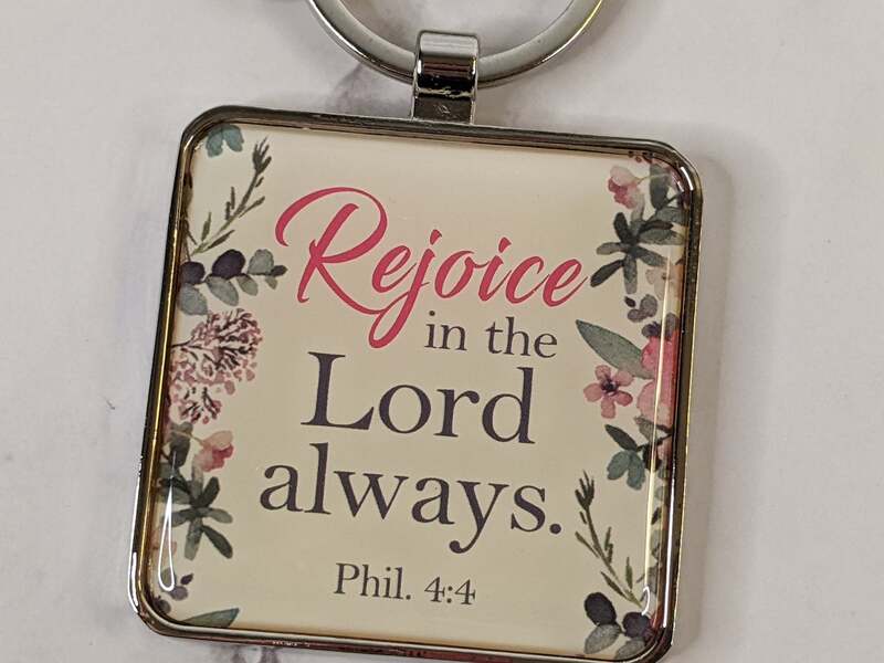 Rejoice In The Lord Always Keyring