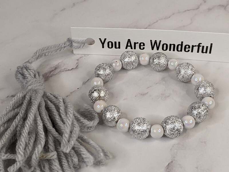 Silver Bracelet with You Are Wonderful Tag