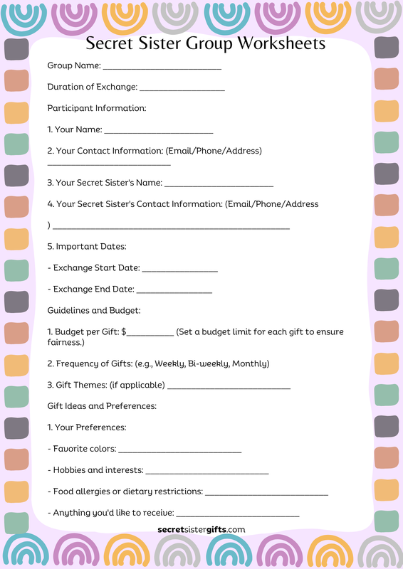 Secret Sister Group Worksheets (1)