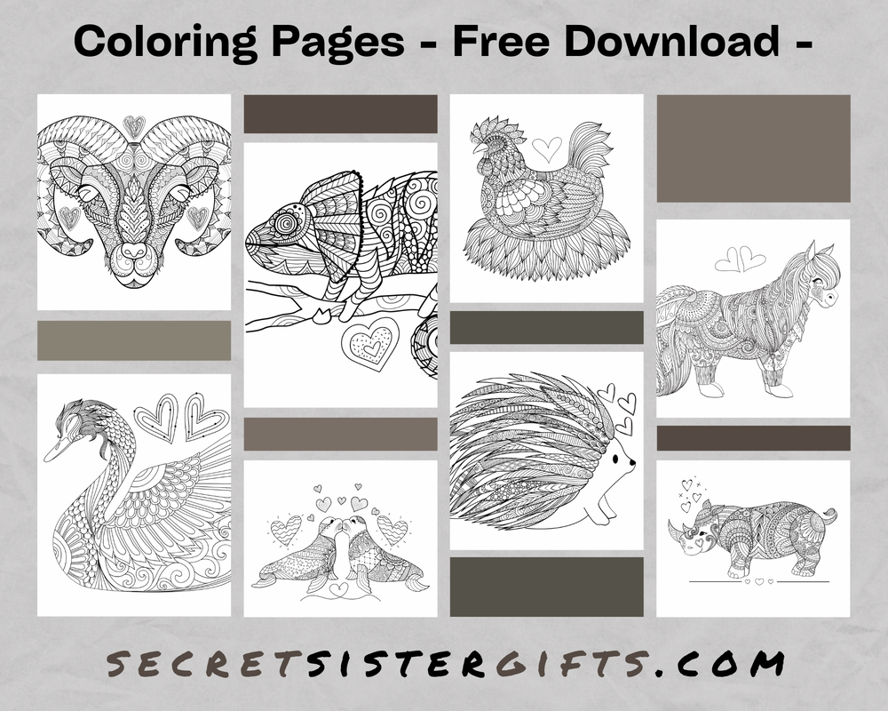 Adult coloring pages: animals