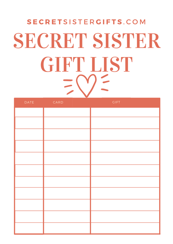 Gift List for Secret Sisters