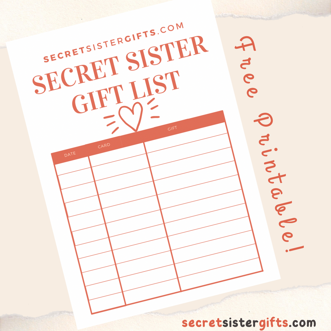 Printable Secret Sister Gift Giving List