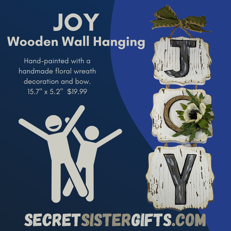 Hand-Painted Joy Wooden Wall Hanging Decor