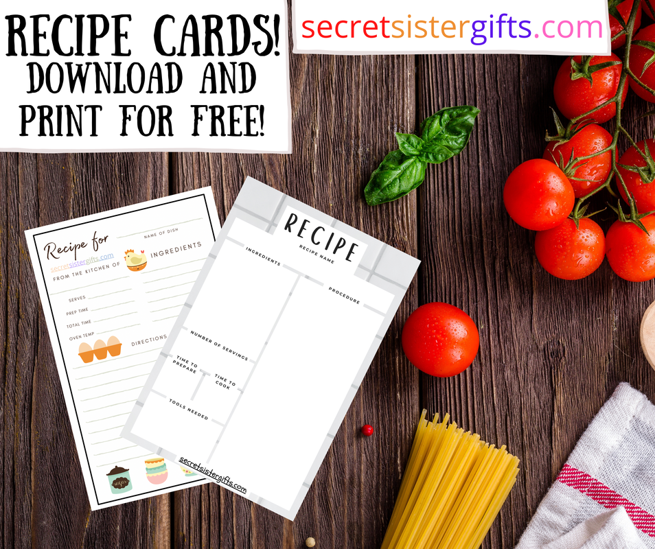Free Printable Recipe Card to Exchange Recipes