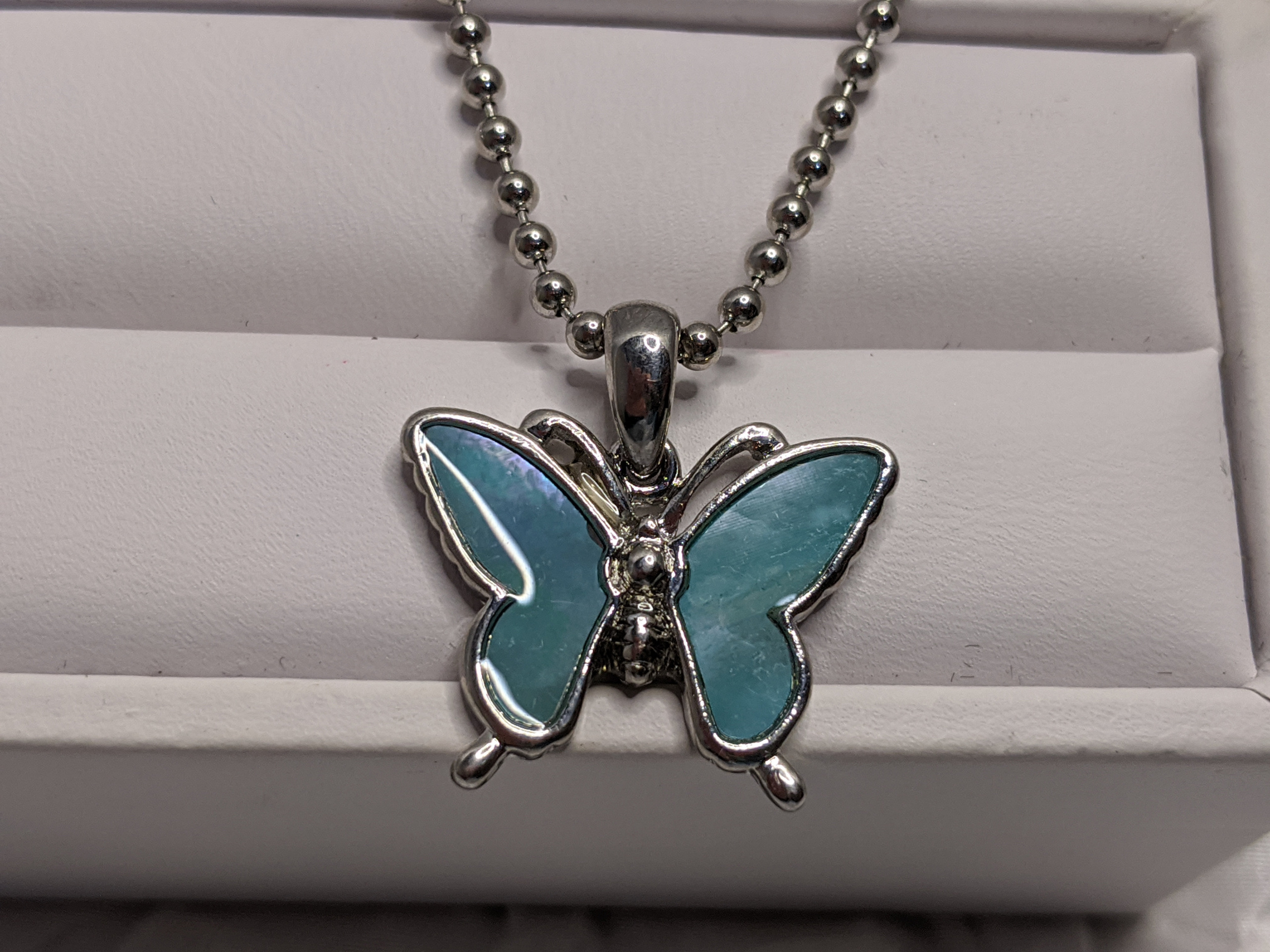 Aqua Butterfly Necklace